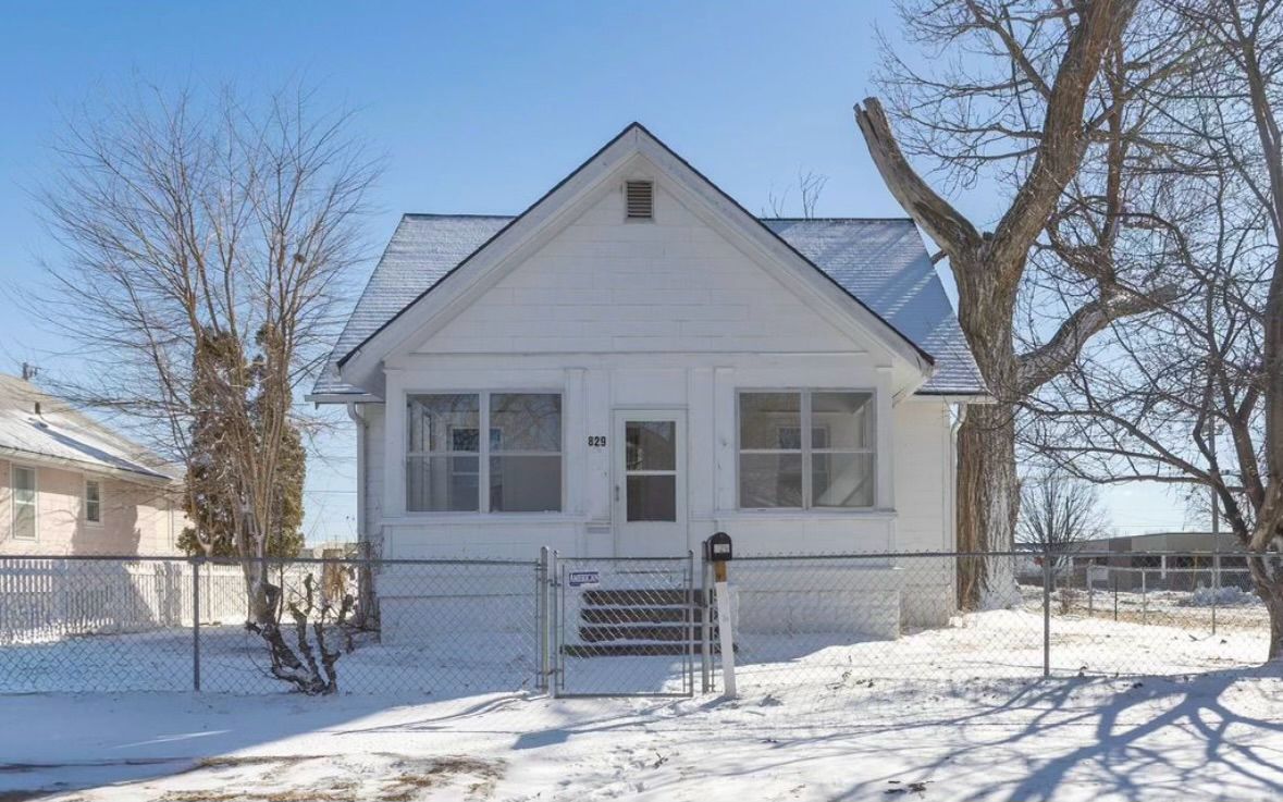 white house in a snow